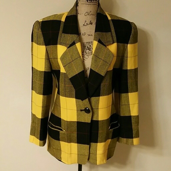 VINTAGE Ellen Tracy PLAID BLAZER - Picture 2 of 3
